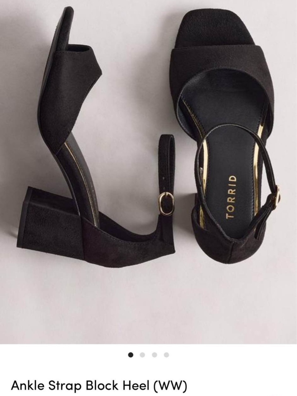 torrid Black Ankle Strap Block Heel Sandals